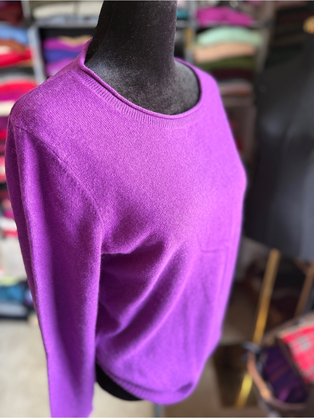 Talbots Vibrant Purple Crewneck Cashmere Sweater